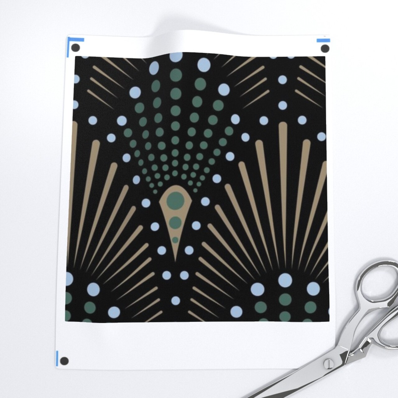 1920S Glam Boho Jungle Geometric Luxury Custom Pre-pasted Wallpaper by Spoonflower Pre-Pasted Wallpaper 2FT Wide